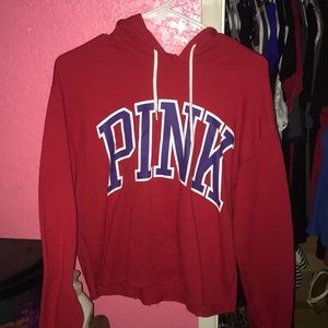 Pink cropped hoodie